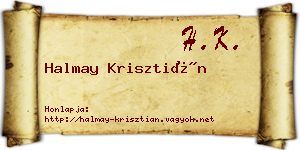 Halmay Krisztián névjegykártya